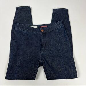 Anthropologie Pilcro Shimmer High Rise Skinny Jeans Dark Blue Gold Size 27